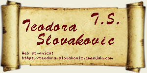 Teodora Slovaković vizit kartica